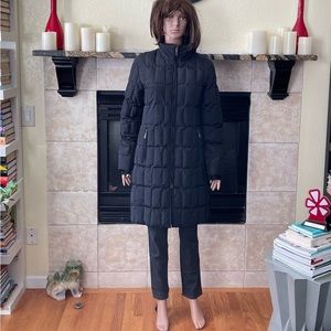 Anne Klein fitted black down puffer coat, size M, EUC